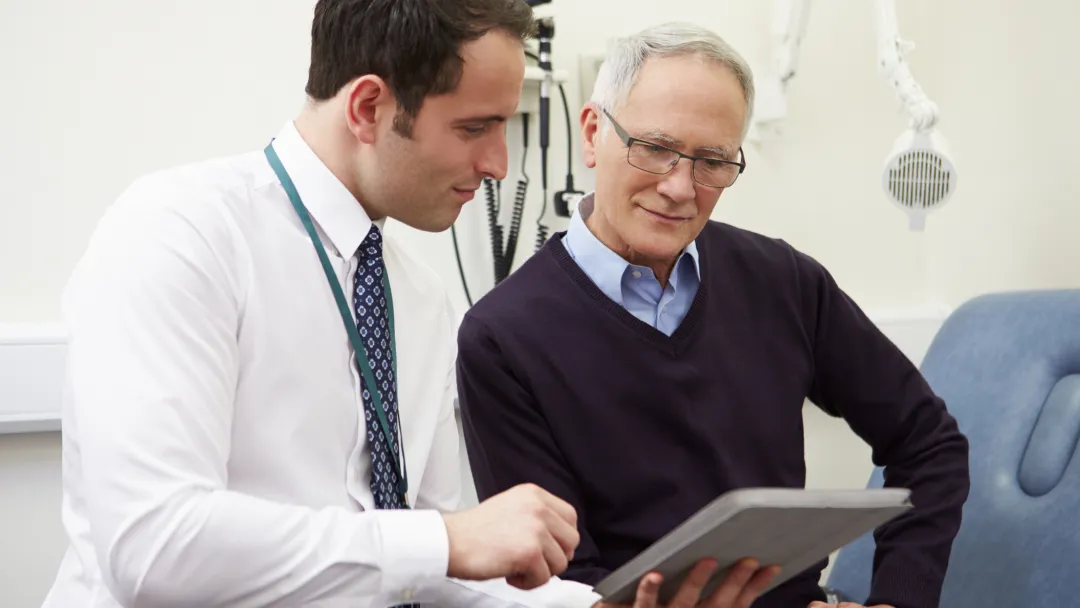 Man at colonoscopy appointment 