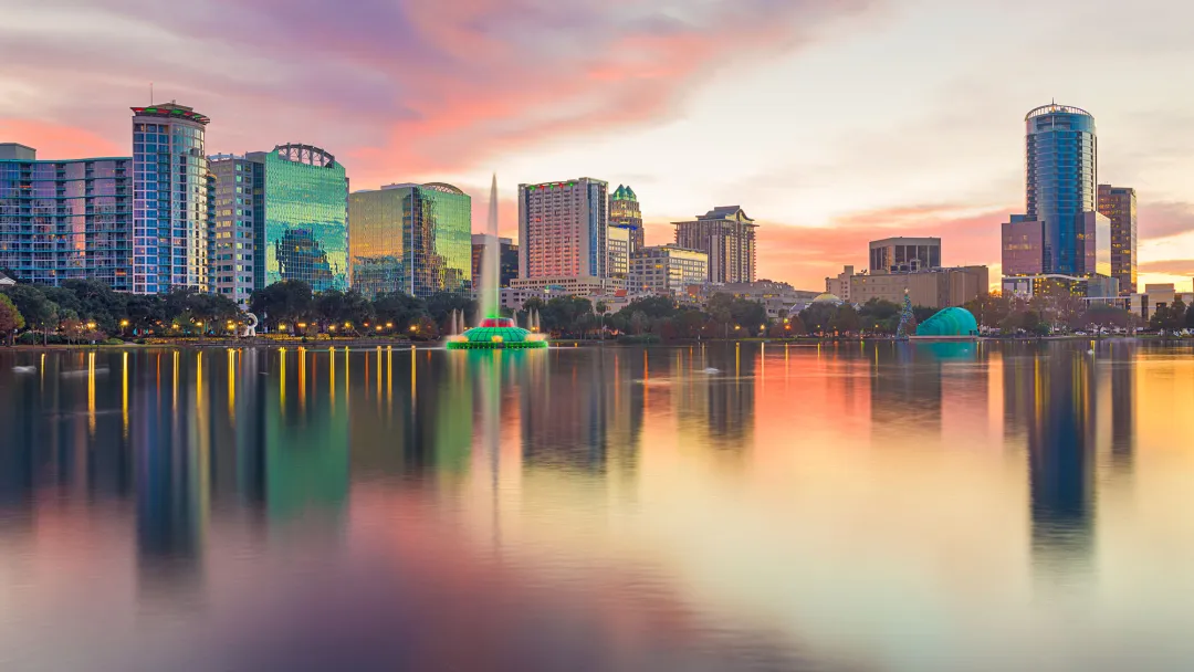 Orlando skyline at dusk
