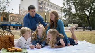A family enjoying a day in the park.