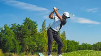 Golfer about to take a swing