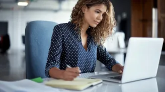 Woman with Good Posture at Work