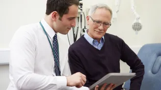 Man at colonoscopy appointment 