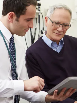 Man at colonoscopy appointment 