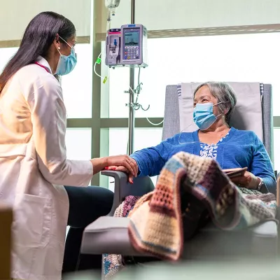 AdventHealth Shawnee Mission Cancer Institute Patient and Female Physician