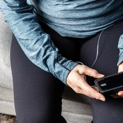 A man with a diabetes device