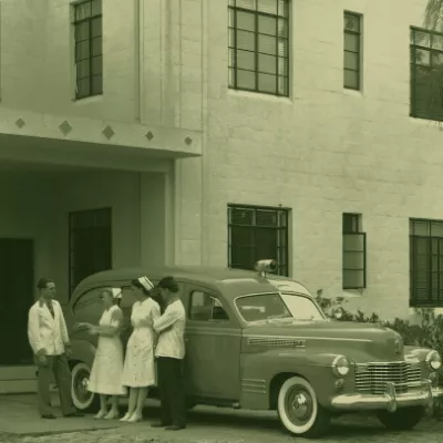 Adventist church members and a United States map