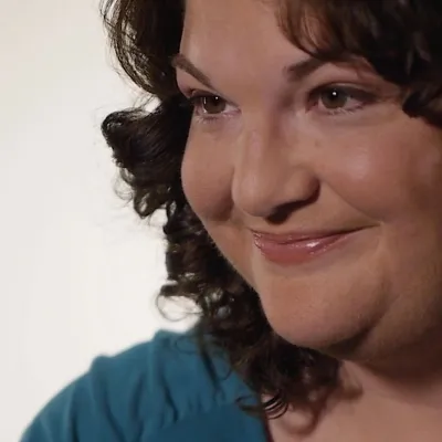 Three-quarter portrait of Crystal.