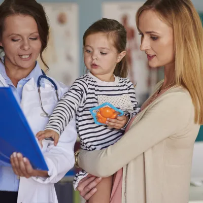 Mother and daughter at the emergency room