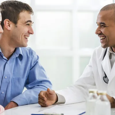 Young couple discussing medical care