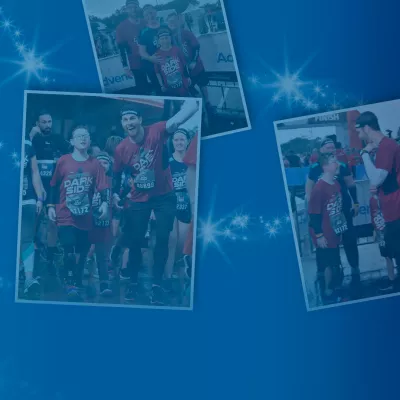 A collage of photos of runners.