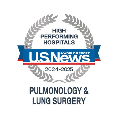 AdventHealth Orlando is recognized by U.S. News & World Report as a nationally rated leader in pulmonology and lung surgery.