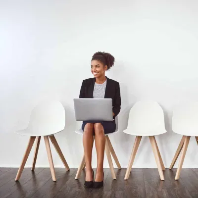 Young woman waiting for interview