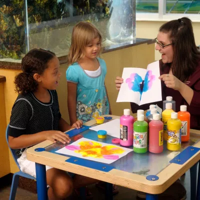 A volunteer with children