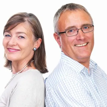 Man and woman smiling