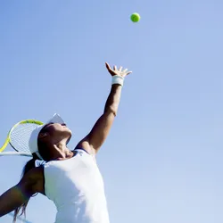 Woman playing tennis