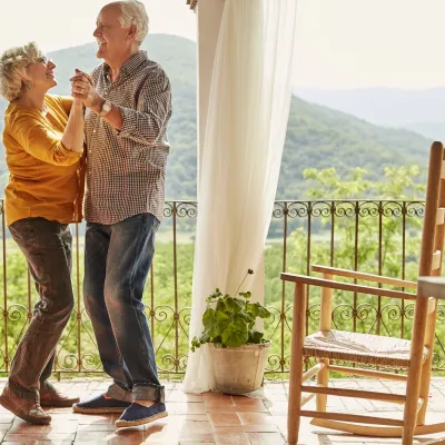 Senior couple dancing