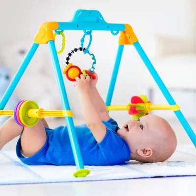 baby playing with toy