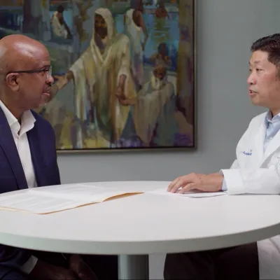 Physician discussing Coronavirus