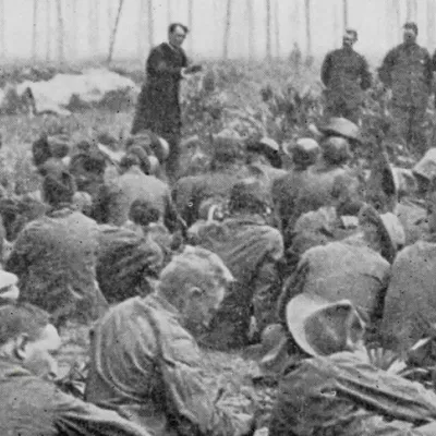 Black and White photo of men