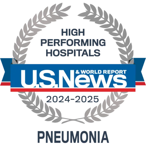 AdventHealth Orlando is recognized by U.S. News & World Report as a nationally rated leader in pneumonia care.
