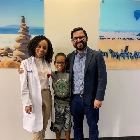 Pediatric patient Tyrone with head and neck clinical team