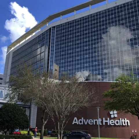 AdventHealth Orlando Exterior with sign