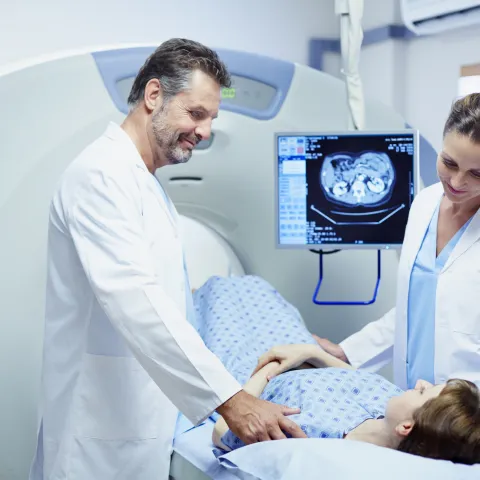 Woman Preparing for MRI