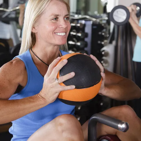 Woman doing core work