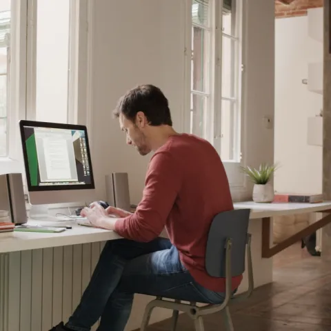 A man working from home.