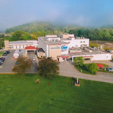 A full view of AdventHealth Manchester's ER building