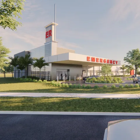 Rendering of AdventHealth Belleview Emergency Room.