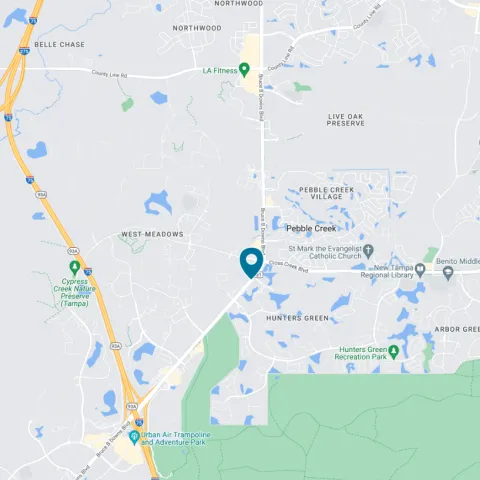 AdventHealth Care Pavilion New Tampa's location on a map.