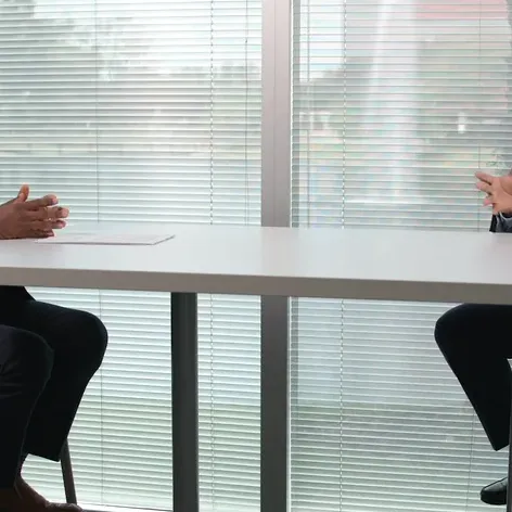 Garrett Caldwell and Juleun Johnson talking