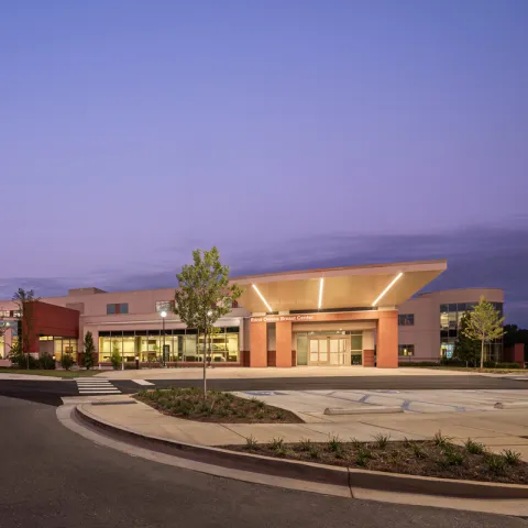 Edna Owens Breast Center exterior at night