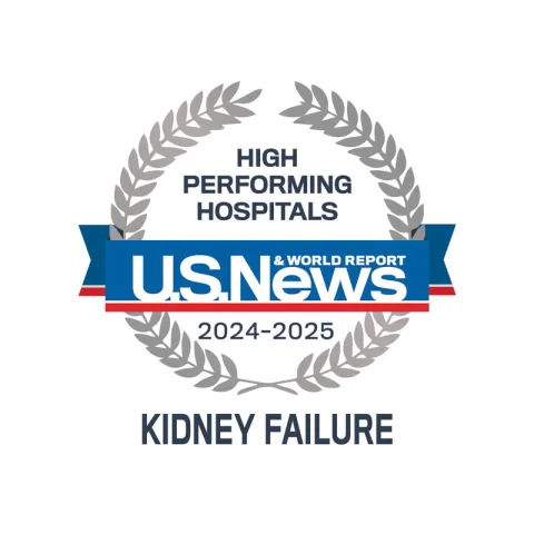 AdventHealth Orlando is recognized by U.S. News & World Report as a nationally rated leader in Kidney Failure.
