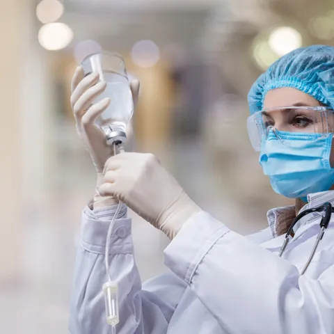 Researcher Preparing Infusion