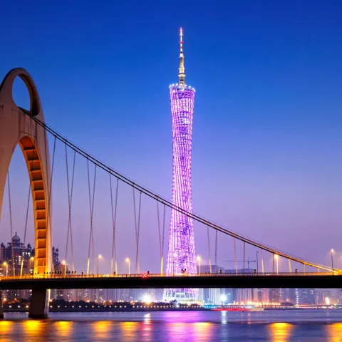 Image of a bridge and a skyscraper