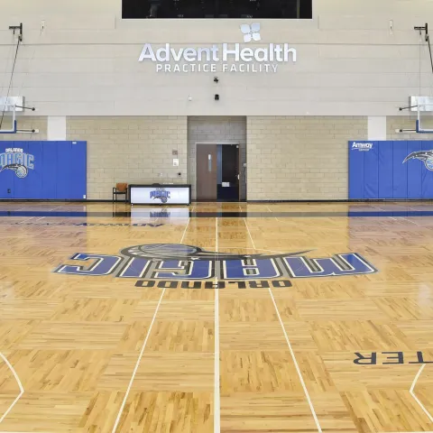 The AdventHealth Orlando Magic practice facility.