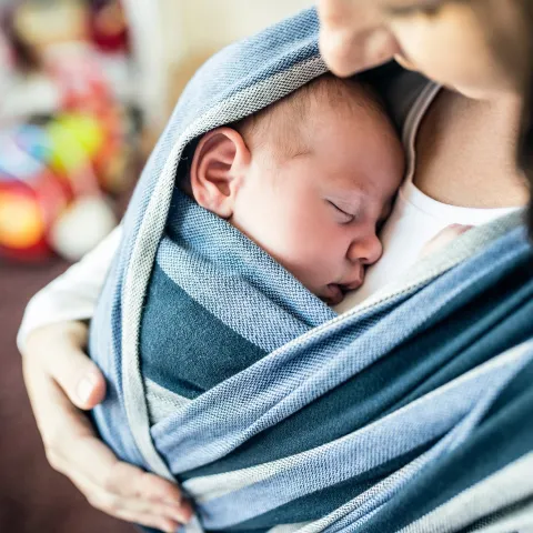 Woman holding infant