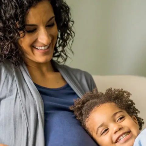 Joyful Mother and Daughter