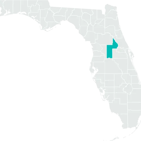 Map of Florida highlighting Lake County