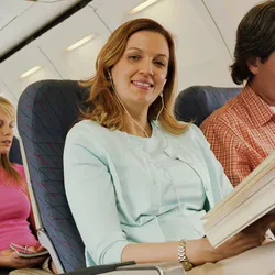 People sitting in a plane