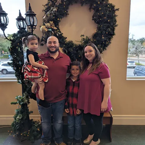 a family at christmas