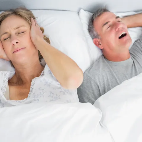 Couple having a hard time sleeping