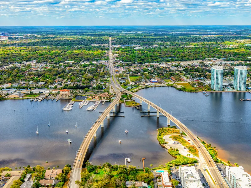 Aerial View of Daytona and Port Orange