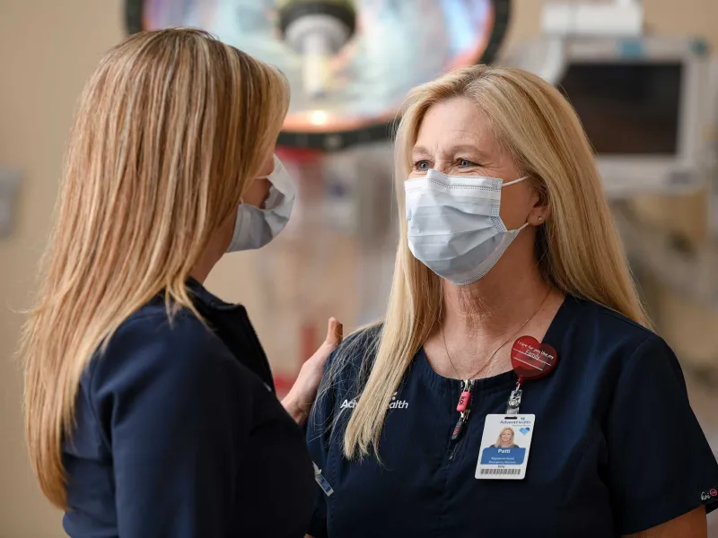 AdventHealth nurse encouraging her fellow teammate