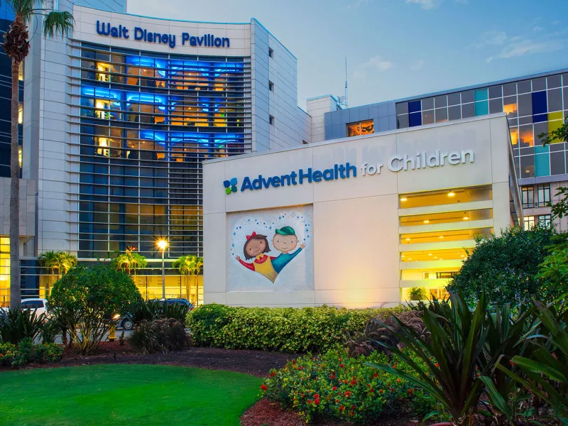 Exterior photo of the AdventHealth for Children Walt Disney Pavilion