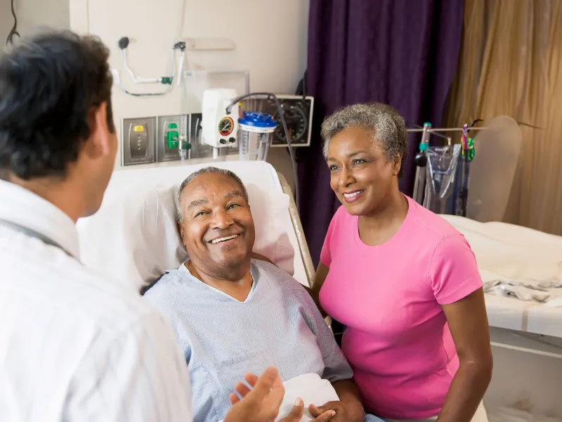 patient at hospital with wife