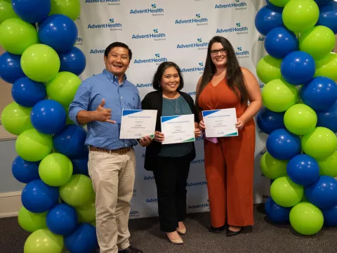 Peter Kim Acas, Pauline Prince and Susanna Krouse were honored at the AdventHealth Redmond Service Awards in recognition of their five years of service.
