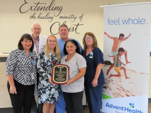 AdventHealth New Smyrna Beach earned the Robert A. Warriner III, M.D., Center of Excellence Award.
